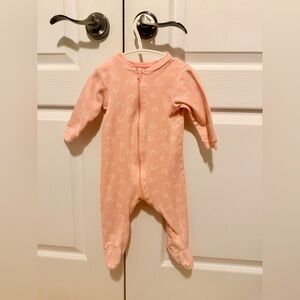 George Pink Footed One-Piece Pajama with White Rainbows
